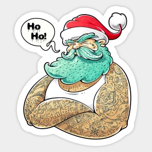 Christmas Hipster Santa Claus Sticker